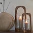 Light en Living Windlicht Ø21,5x35 cm ANOSY glas  helder+hout naturel