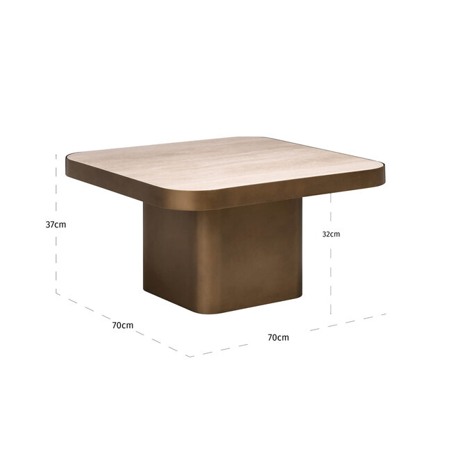 Richmond Interiors  Salontafel Claridge beige 70x70 (cumulus)