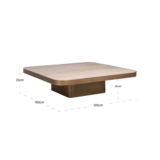 Richmond Interiors  Salontafel Claridge beige 100x100 (cumulus)