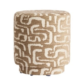 Light en Living Poef Ø40x44 cm DAVONTE groen-grijs+beige