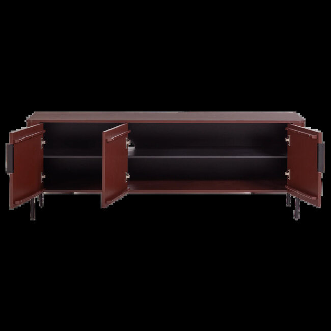 Woood Gunnar tv meubel 154 cm grenen bordeauxrood [fsc]