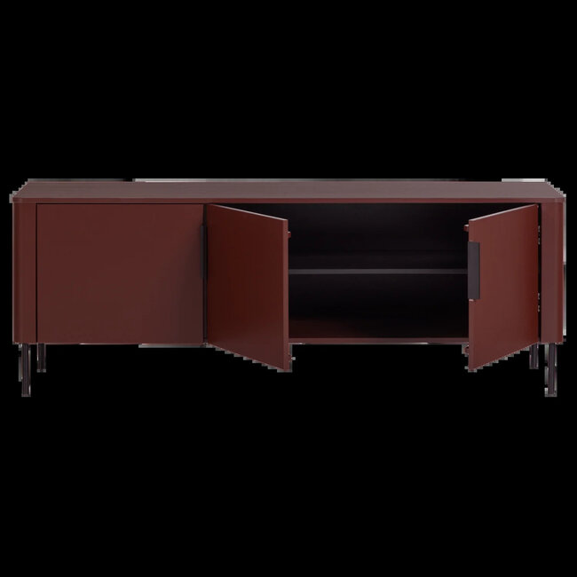 Woood Gunnar tv meubel 154 cm grenen bordeauxrood [fsc]