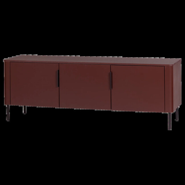 Woood Gunnar tv meubel 154 cm grenen bordeauxrood [fsc]