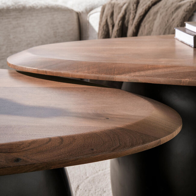 WoonStijl Salontafel Melta set van 2  acacia bruin