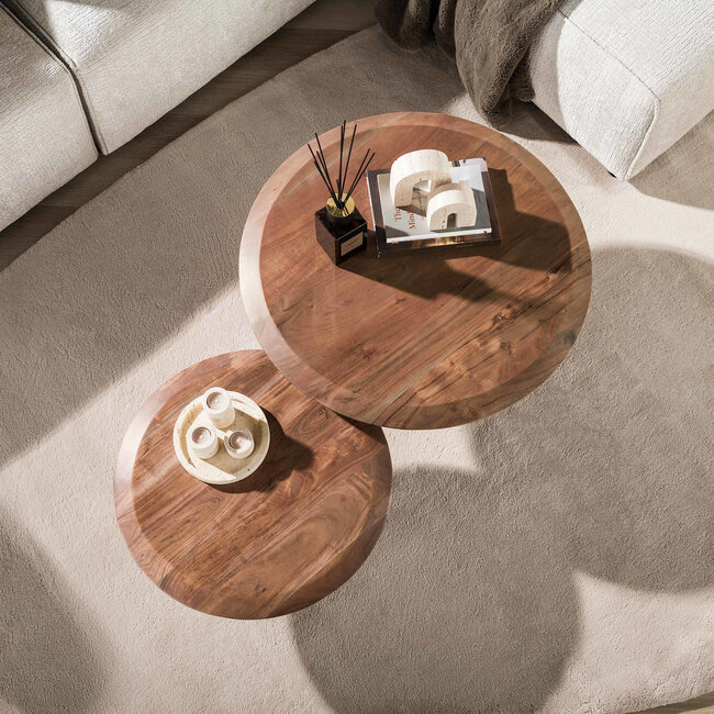 WoonStijl Salontafel Rona set van 2 acacia bruin