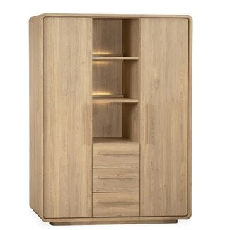 WoonMax Wandkast Pretoro Old Oak 3 deuren, 3 laden en 3 open vakken
