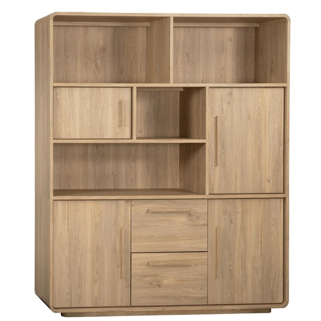 WoonMax Wandkast Pretoro Old Oak 4 deuren, 2 laden en 4 open vakken