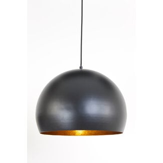Light en Living Jaicey hanglamp Ø45x32,5 cm mat zwart/goud