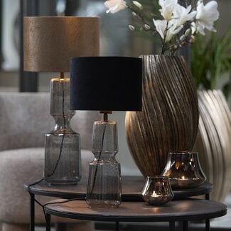 Light en Living Lampvoet Ø12,5x39 cm LABIN glas smoke+zwart