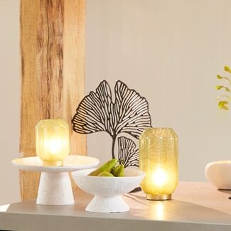 Light en Living Tafellamp LED Ø13x16,5 cm YVIAS glas melk groen+goud