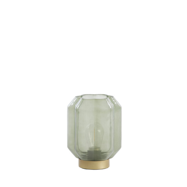 Light en Living Tafellamp LED Ø13x16,5 cm YVIAS glas melk groen+goud