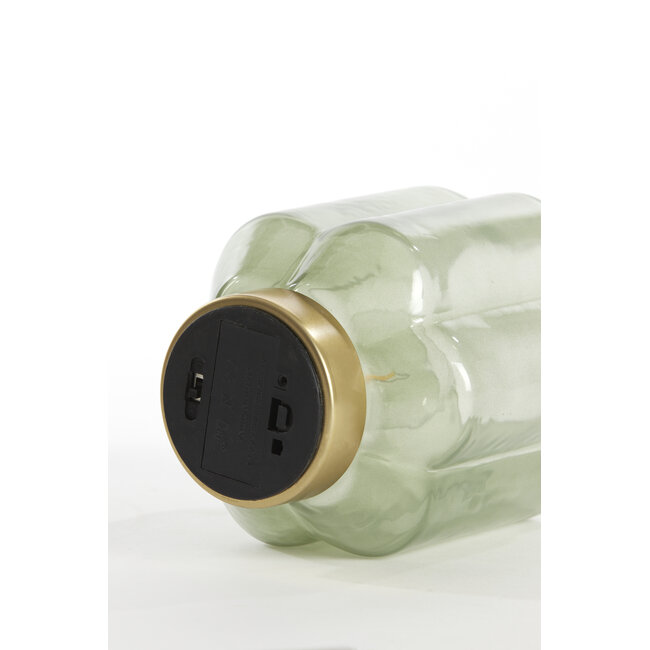 Light en Living Tafellamp LED Ø13x16,5 cm YVIAS glas melk groen+goud