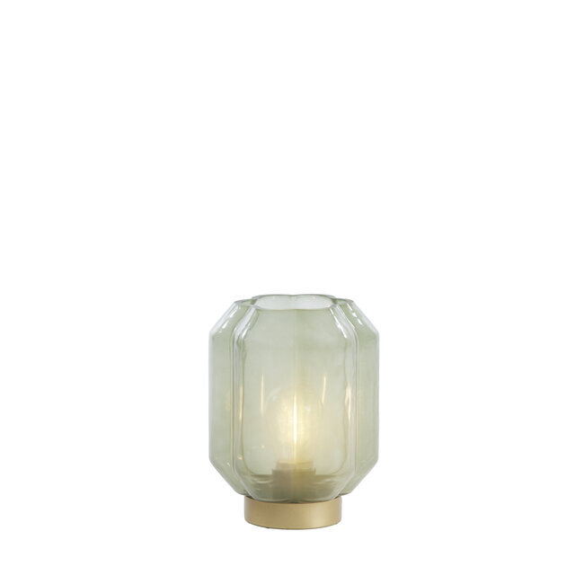 Light en Living Tafellamp LED Ø13x16,5 cm YVIAS glas melk groen+goud