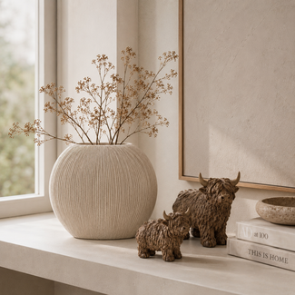 Light en Living Vaas deco 41x13x39,5 cm BUBIO crème
