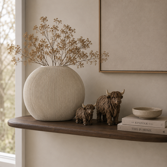 Light en Living Vaas deco 50x15x50 cm BUBIO creme