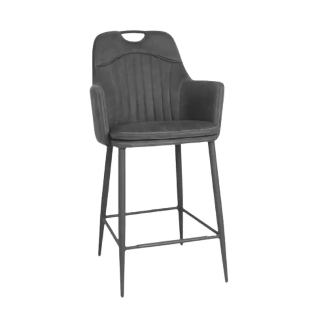 WoonMax Barstoel Morris -  Luxor Antraciet, Cognac en Groen