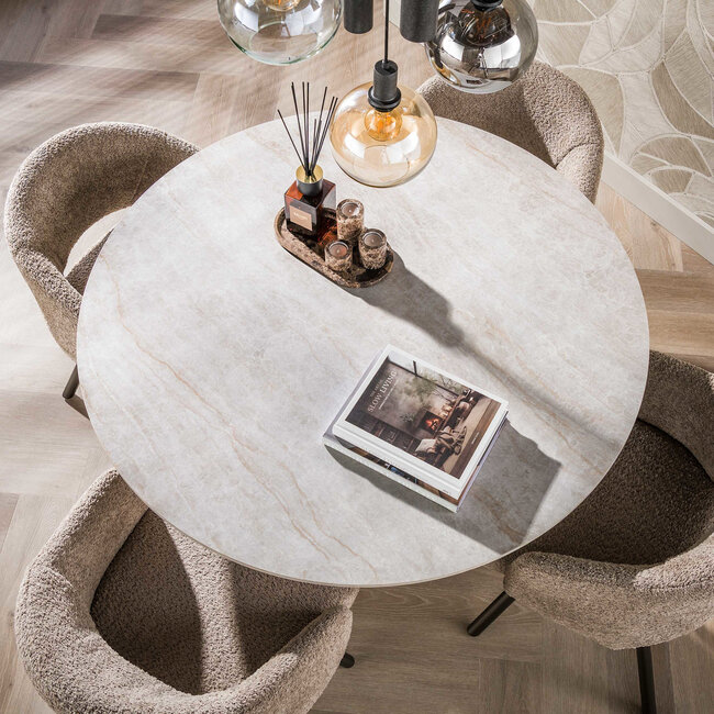 WoonStijl Eettafel Ceramo Centro rond Ø120cm Taj Mahal