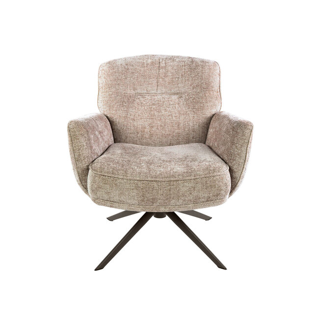 WoonStijl Fauteuil Forza draaibaar Hoven zand - bruin onderstel