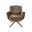 WoonStijl Fauteuil Forza draaibaar Hoven champagne - bruin onderstel