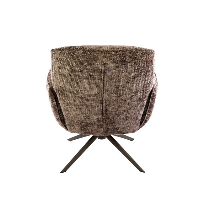 WoonStijl Fauteuil Forza draaibaar Hoven champagne - bruin onderstel