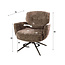 WoonStijl Fauteuil Forza draaibaar Hoven champagne - bruin onderstel