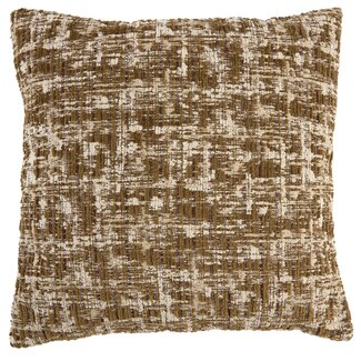 Light en Living Kussen 45x45 cm SALIDA olijfgroen + crèmekleurig met veren gevuld
