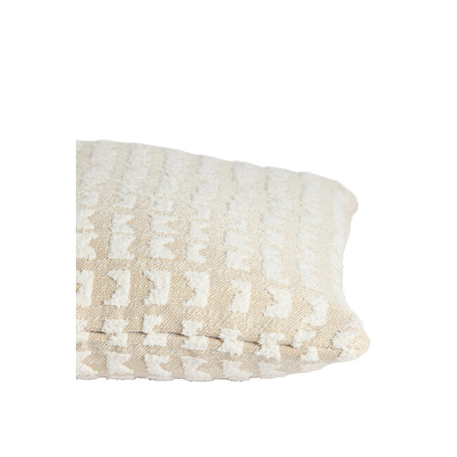 Light & Living Kussen 45x45 cm SONTRA beige+crème veren gevuld