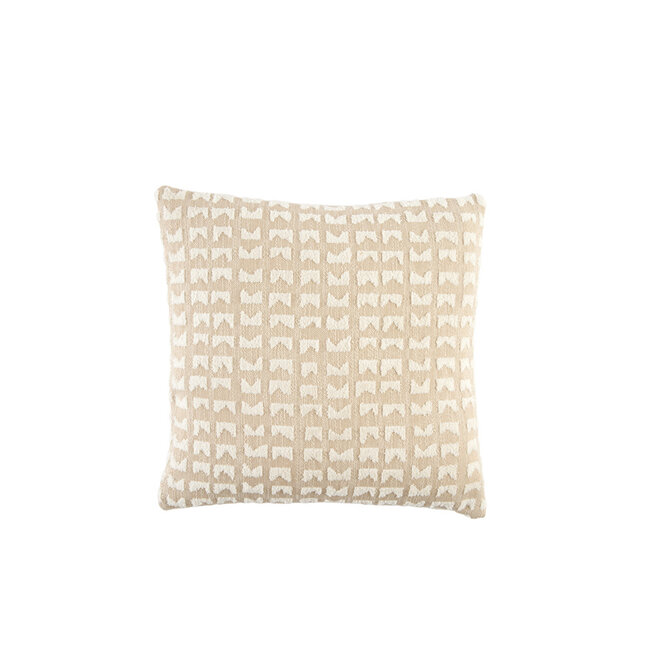 Light & Living Kussen 45x45 cm SONTRA beige+crème veren gevuld