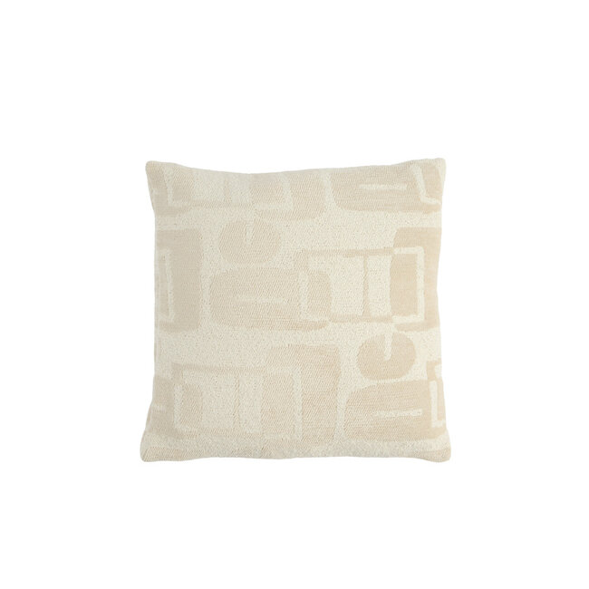 Light & Living Kussen 45x45 cm LYSS crème veren gevuld