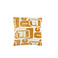 Light & Living Kussen 45x45 cm LYSS mosterd geel+crème veren gevuld