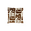 Light & Living Kussen 45x45 cm LYSS donker bruin+crème veren gevuld