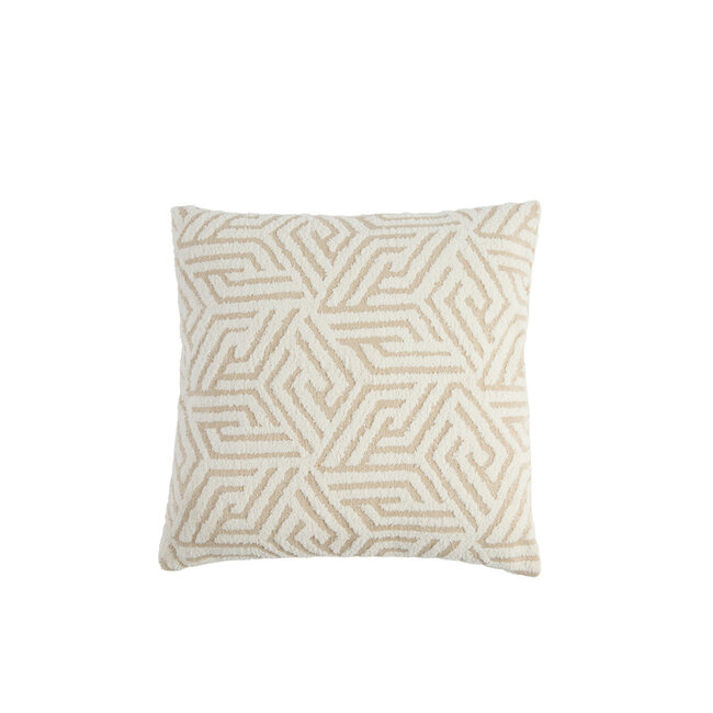 Light & Living Kussen 45x45 cm VEVEY beige+crème veren gevuld