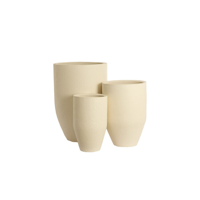 Light & Living Pot deco S/3 Ø30x46+Ø40x55+Ø52x71 cm SIROLO crème