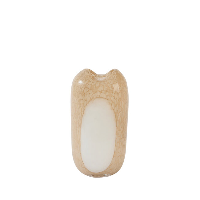 Light & Living Vaas 17,5x12,5x31,5 cm SYLMA glas beige+crème