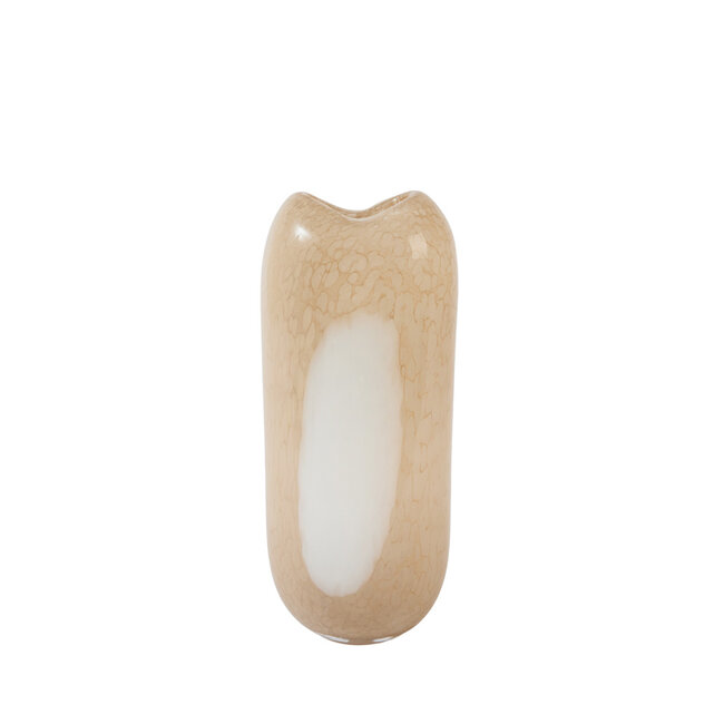 Light & Living Vaas 16x12,5x36,5 cm SYLMA glas beige+crème