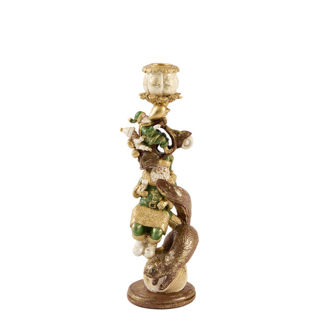 Light & Living Kandelaar Ø10x30,5 cm SANTA groen+goud