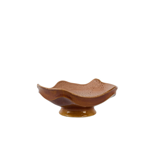 Light & Living Schaal op voet 36x33,5x14 cm SARAG keramiek oud roze+cognac