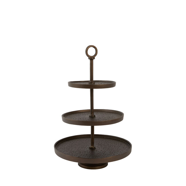 Light & Living Etagère 3 laags Ø32x48 cm LUTEK mat bruin-brons