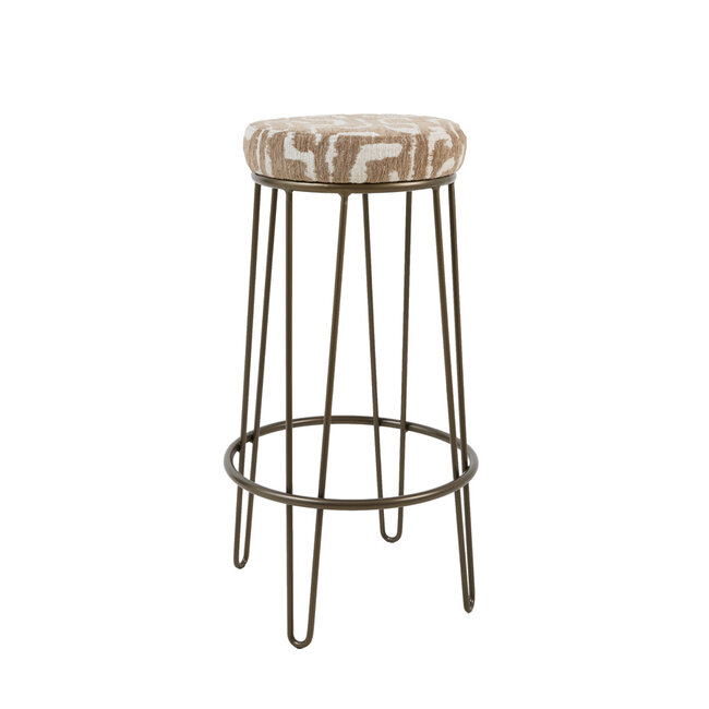 Light & Living Barkruk Ø41x73 cm ALICE groen-grijs+beige+bruin-brons