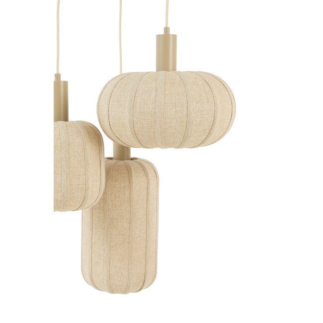 Light & Living Hanglamp 3L Ø38x34 cm TUFIA linnen naturel