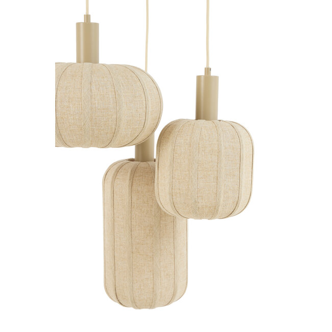 Light & Living Hanglamp 3L Ø38x34 cm TUFIA linnen naturel