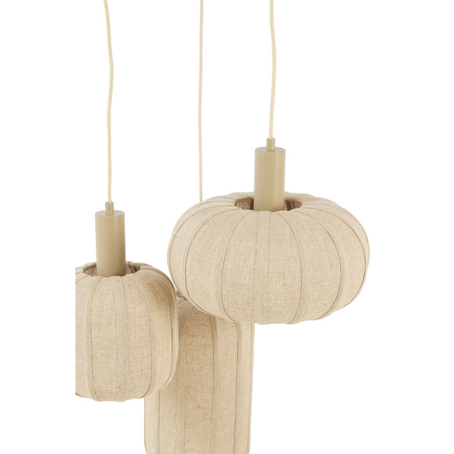 Light & Living Hanglamp 3L Ø38x34 cm TUFIA linnen naturel