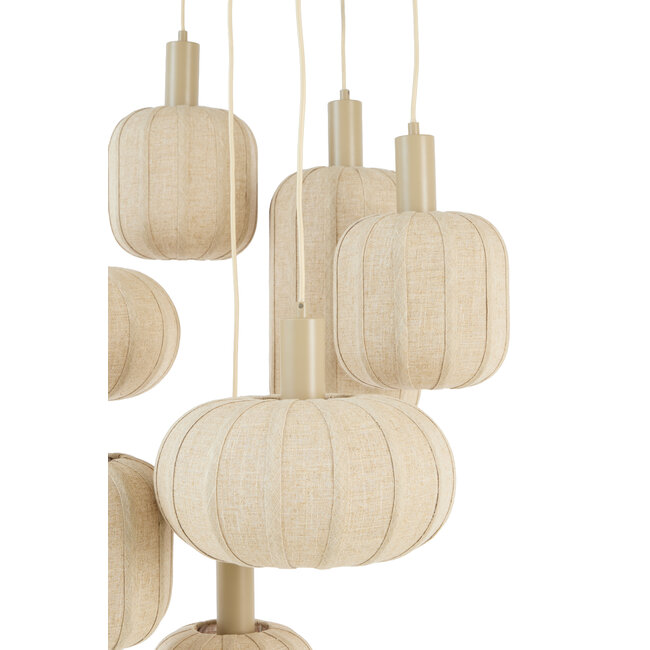 Light & Living Hanglamp 7L Ø53x104 cm TUFIA linnen naturel