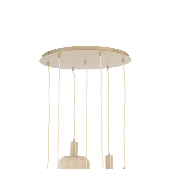 Light & Living Hanglamp 7L Ø53x104 cm TUFIA linnen naturel