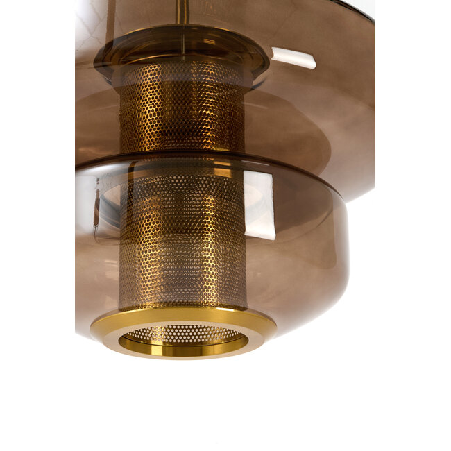 Light & Living Hanglamp Ø35x20 cm MEYARA glas bruin+goud