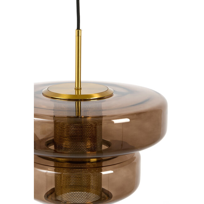 Light & Living Hanglamp Ø35x20 cm MEYARA glas bruin+goud