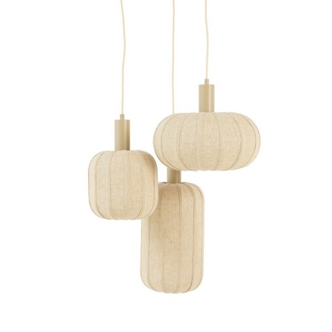 Light & Living Hanglamp 3L Ø38x34 cm TUFIA linnen naturel