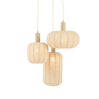 Light en Living Hanglamp 3L Ø38x34 cm TUFIA linnen naturel