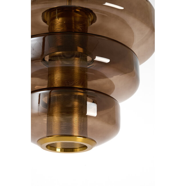Light & Living Hanglamp Ø40x30 cm MEYARA glas bruin+goud