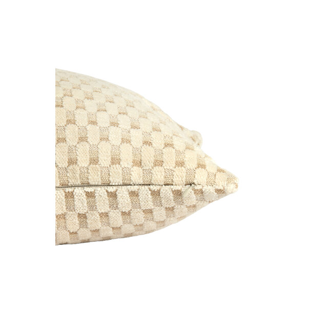 Light & Living Kussen 45x45 cm KASSEL beige+crème veren gevuld
